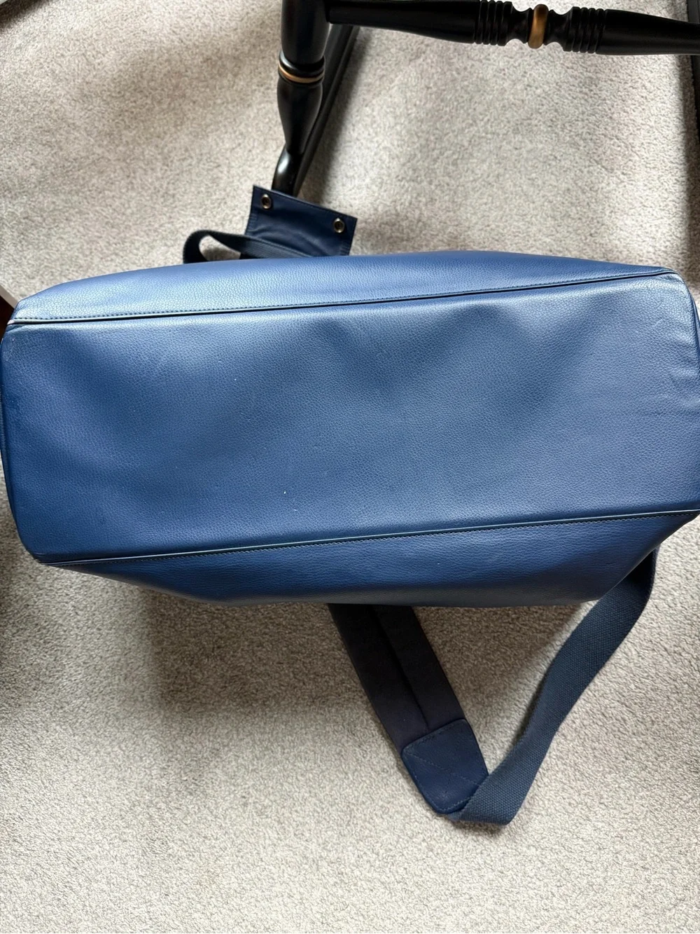 Peter Millar Navy Duffel Bag with Shoulder Strap